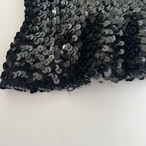 Vintage Black Sequinned Peplum Tube Party Top – Perfect for Holidays & Night Out - Picture 9 of 9